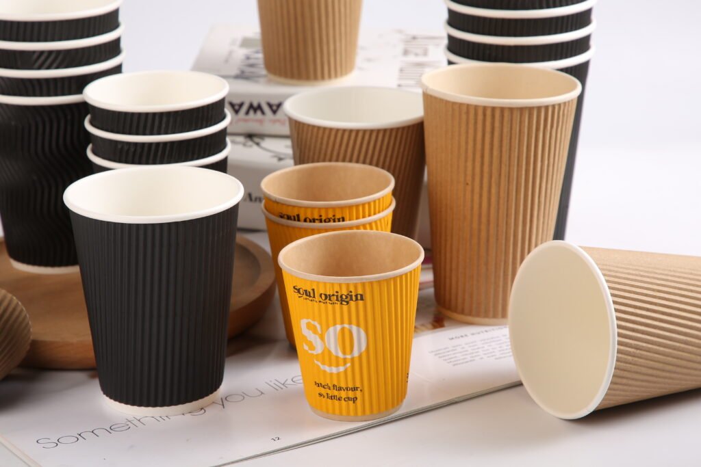Corrugated paper cups